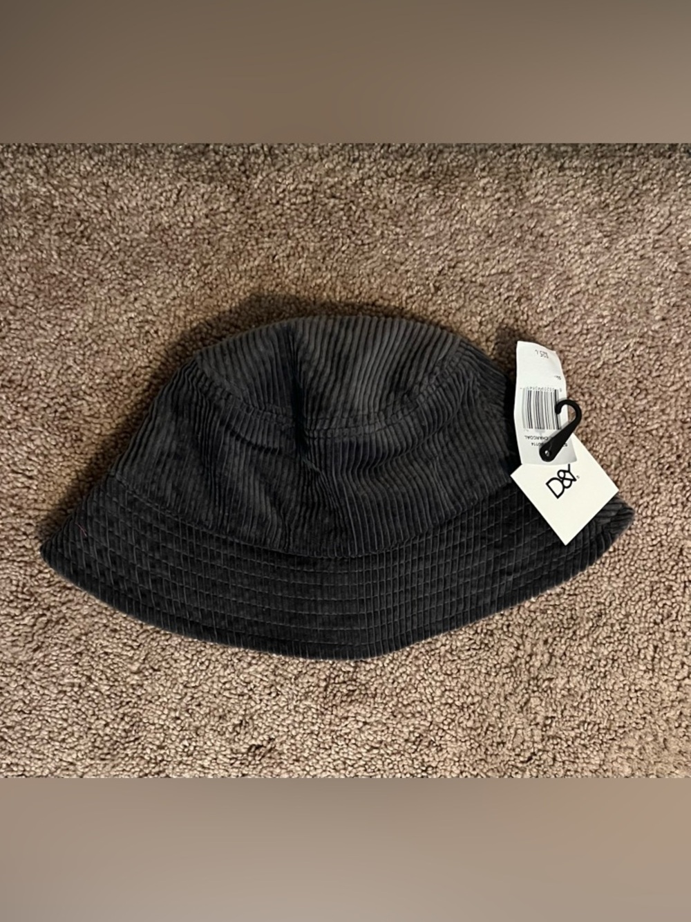 David and Young Black Corduroy Bucket Hat